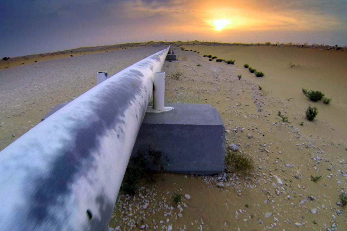 FILE - Section of the Arab Gas Pipeline located in North Sinai