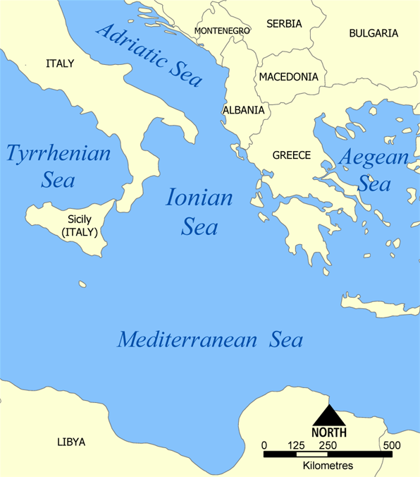 Map of Ionian Sea 