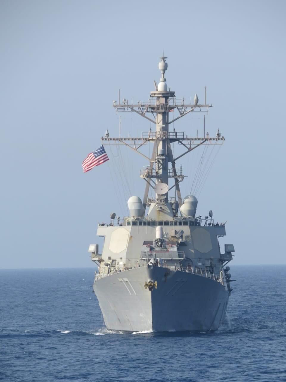 U.S. destroyer participating in exercises with Egyptian Navy in the Red Sea in October 2021. Press Photo