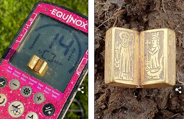 The Bible and the metal detector - compiled photo/Daily Mail