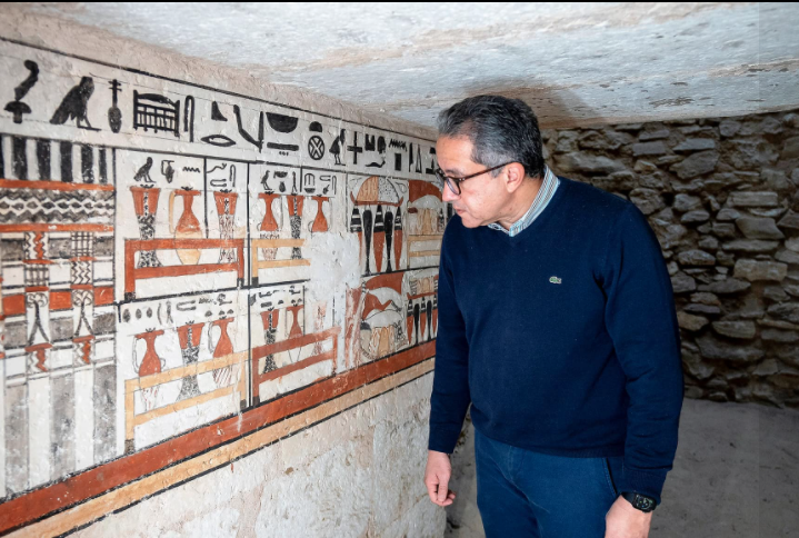 Enani in one of the tombs discovered in Egypt’s Saqqara in March, 2022 - Min. of Tourism & Antiquities