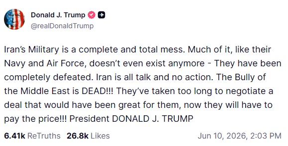 Trump on Truth Social Trump on Truth Social