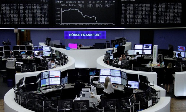 Traders work in front of the German share price index, DAX board, at the stock exchange in Frankfurt, Germany, July 21, 2017.
Staff/Remote