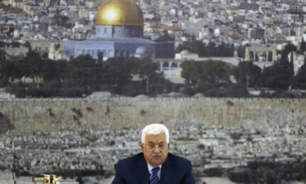 © AFP | Palestinian president Mahmud Abbas speaks during a meeting of the Palestinian leadership in the West Bank city of Ramallah on July 25, 2017
