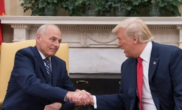 © AFP | US President Donald Trump (R) shakes hands with newly sworn-in White House Chief of Staff John Kelly
