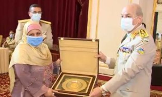 Safia Abou El Azm known as 'train lady' honored by Minister of Defense and Military Production Mohamed Zaki – Facebook official account of the Egyptian Armed Forces spokesperson