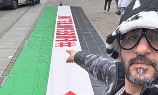 Ahmed Helmy Participates In a Solidarity Stand with the Palestinians in Amsterdam.