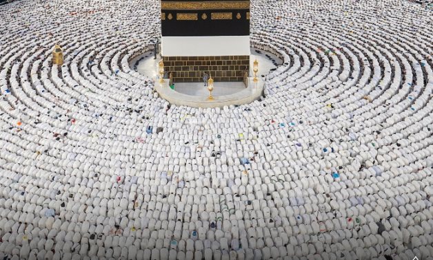 FILE - Pilgrims perform prayers as part of the Hajj season 1445 AH – Saudi Ministry of Hajj and Umrah