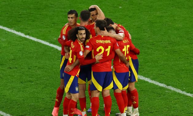 Spain players celebrate after the match REUTERS/Kacper Pempel/File Photo