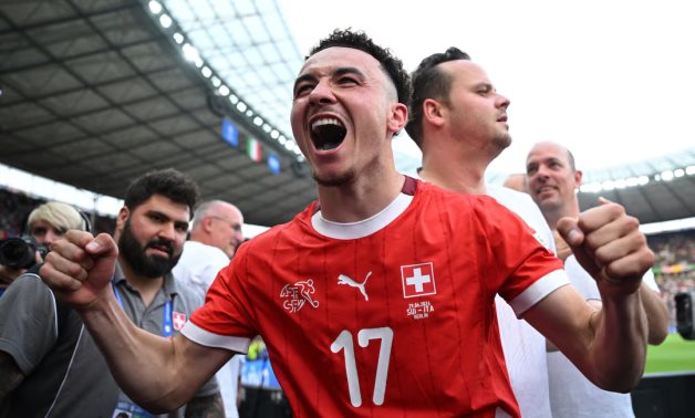 Switzerland's Ruben Vargas celebrates after the match REUTERS/Annegret Hilse