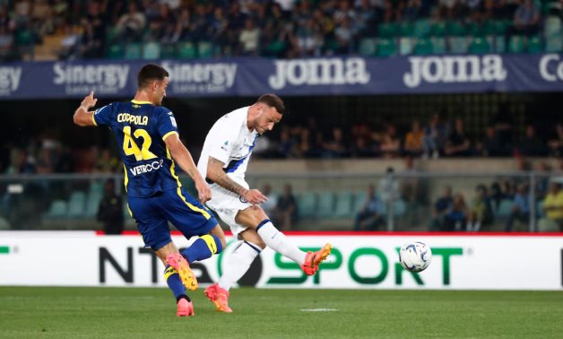 Inter Milan's Marko Arnautovic scores their first goal REUTERS/Alessandro Garofalo/File Photo