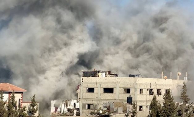 FILE - Israeli shelling of residential building in Gaza Strip - August 2024 - Photo by Palestinian journalists 