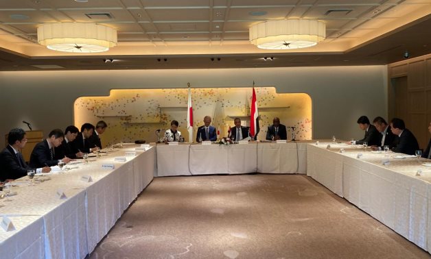 Egypt's Minister of Foreign Affairs, Immigration, and Egyptian Expatriates Affairs Badr Abdelatty met with the Secretary General of the Japan-Egypt Parliamentary Friendship Association, Mr. Yamada- press photo