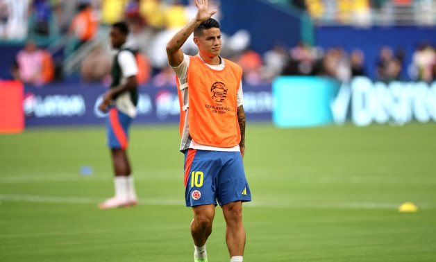 Colombia's James Rodriguez during the warm up before the match REUTERS/Agustin Marcarian/File Photo