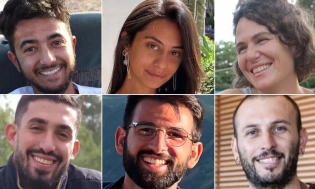 The Israeli captives found dead on Sunday, from top left to bottom right: Hersh Goldberg-Polin, Eden Yerushalmi, Carmel Gat, Ori Danino, Almog Sarusi and Alex Lobanov