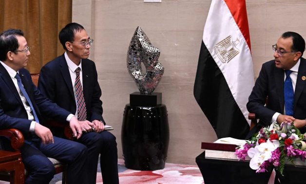 Prime Minister of Egypt Mostafa Madbouly met today with Mr. Zhu Hongbing, Vice Chairman and General Manager of Henan Investment Company on September 2024- press photo