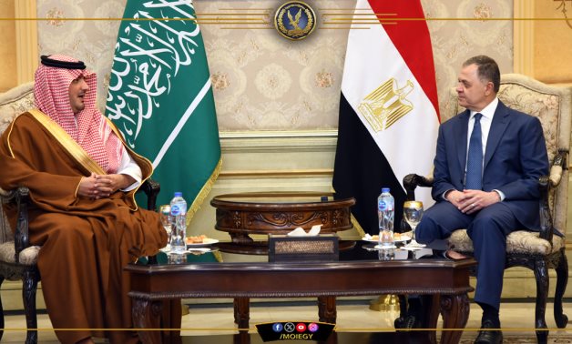 Egypt's Minister of Interior Mahmoud Tawfik (R) meets Prince Abdulaziz bin Saud bin Naif bin Abdulaziz, Saudi Arabia's Minister of Interior - Cabinet