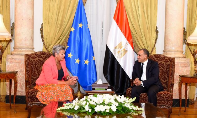 Minister of Foreign Affairs, Emigration and Egyptian Expatriates Badr Abdelatty meets with the European Commissioner for Home Affairs Ylva Johansson on September 9,2024- press photo