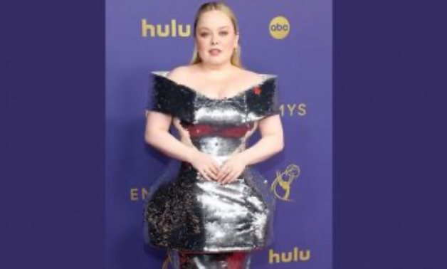 Nicola Coughlan Wears a Ceasefire Pin in The 76th Primetime Emmy Awards.