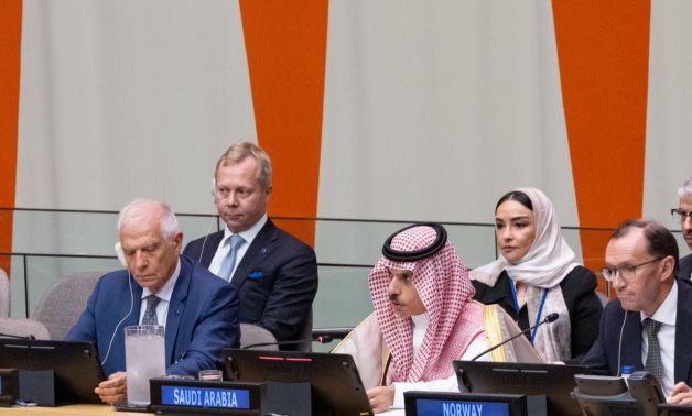 Saudi Foreign Minister Faisal bin Farhan during a meeting on Palestine at the sidelines of the UNGA79 meetings- press photo from his X