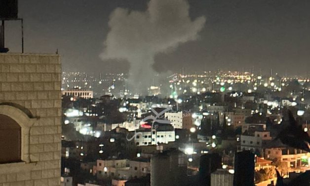 an Israeli warplane bombed a house in Tulkarm camp, West Bank, killing at least 20 people- Photo from Palestinian Journalists' Telegram channels