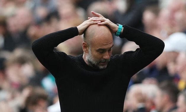 Manchester City manager Pep Guardiola reacts REUTERS/Scott Heppell/File photo