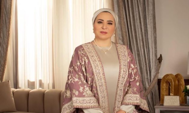 FILE - Egypt's First Lady Entissar Amer