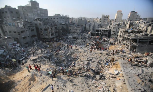 A file photo shows destruction as a result of the Israeli airstrikes on Gaza - WAFA