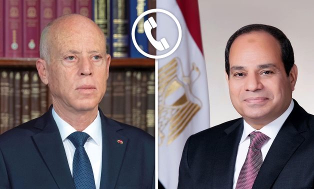 A compiled photo showing Egyptian President Abdel Fattah El-Sisi (R) and Tunisian President Kais Saied (L)