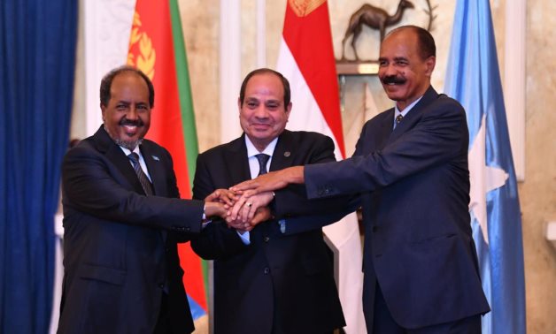 Egypt’s President Abdel Fattah El-Sisi meets with Eritrean President Isaias Afwerki and Somali President Hassan Sheikh Mohamud in Asmara – Egyptian Presidency