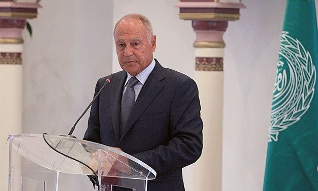 FILE - Arab League's Secretary General Ahmed Abul Gheit