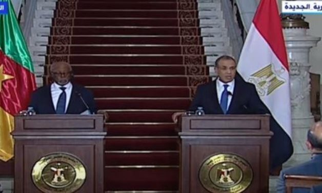 Egyptian and Cameroonian foreign ministers during a press conference wednesday