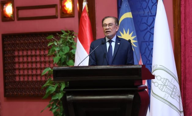 Malaysian Prime Minister Dr Anwar Ibrahim gave a public lecture at the Al-Azhar Conference Centre on November 10, 2024- press photo