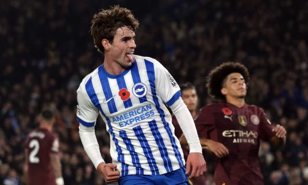 Brighton & Hove Albion's Matt O'Riley celebrates scoring their second goal Action Images via Reuters/Paul Childs