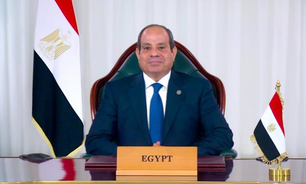 FILE - President Abdel Fattah El-Sisi delivers a speech at the virtual presidential event 'the Global Call for the Summit of the Future' held in September 2024 - Egyptian Presidency