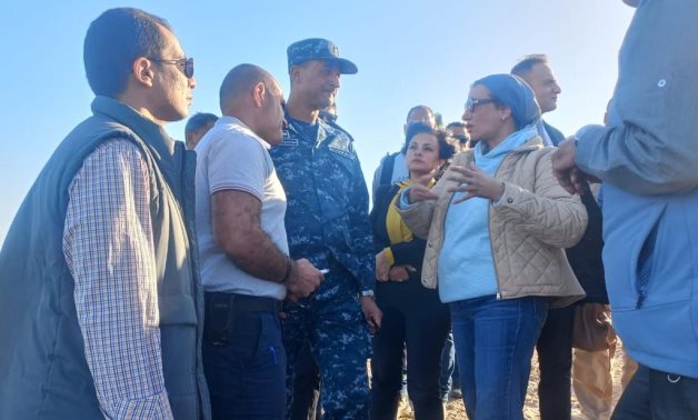 Yasmine Fouad, Minister of Environment, arrived in the Red Sea Governorate to assess the situation following the grounding of a cargo ship in Quseir