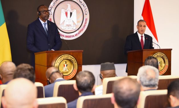 Egyptian Foreign Minister Badr Abdelatty in a joint press conference with his Malian counterpart, Abdoulaye Diop in Cairo on December 1, 2024