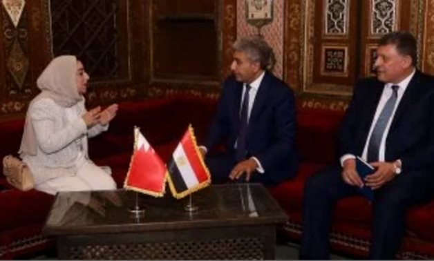 Egyptian and Bahraini tourism ministers during their meeting 