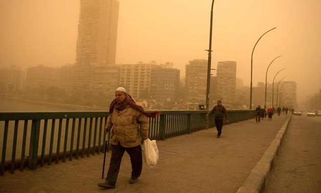 A file photo of a sandstorm in Cairo