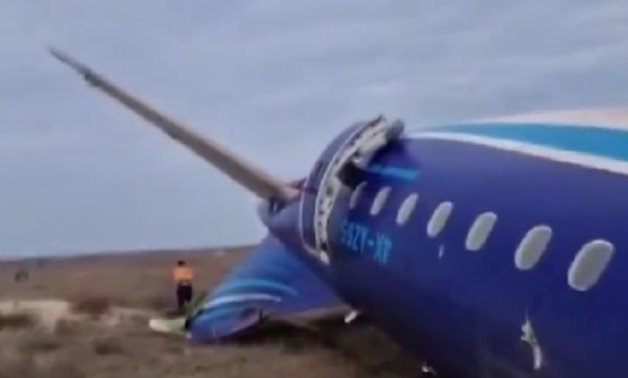 A photo of the Azerbaijani Airlines plane crash on December 25, 2024 – Social media