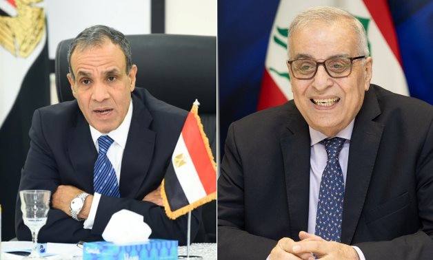 FILE - Egypt's Foreign Minister Badr Abdelatty (L) and his Lebanese counterpart, Abdullah Bou Habib speak during a press conference in Beirut, August 2024 - Still image