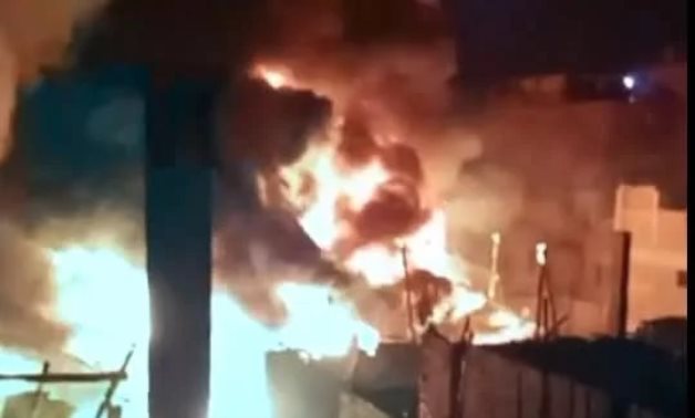 A major fire breaks out at four plastic waste sorting and recycling factories in the Manshiyet Nasser neighborhood, Cairo, 9 January 2025