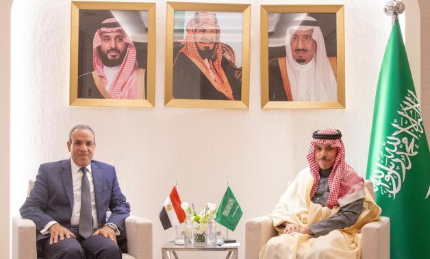 On the sidelines of the high-level international meetings on Syria in Riyadh, Egyptian Foreign Minister Badr Abdelatty met with his Saudi counterpart Faisal bin Farhan on January 12, 2025- press photo