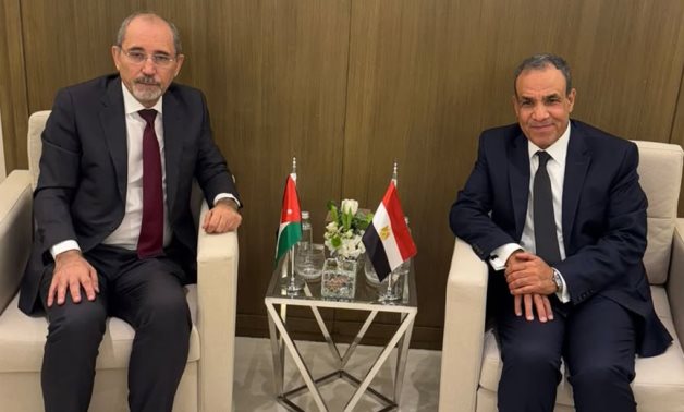 Egyptian Foreign Minister Badr Abdelatty met with Ayman Safadi, Jordanian Deputy Prime Minister and Minister of Foreign Affairs and Expatriates, on January 12, 2025- press photo