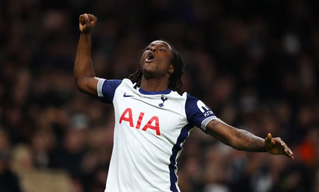 Tottenham Hotspur's Oyindamola Ajayi celebrates scoring their second goal Action Images via Reuters/Matthew Childs 