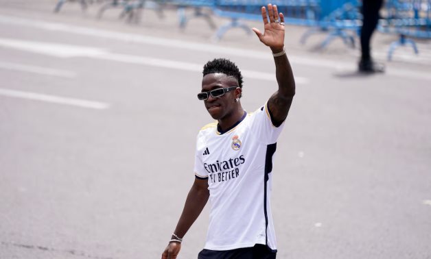 Real Madrid's Vinicius Jr waves to the fans during the celebration REUTERS/Ana Beltran/File Photo