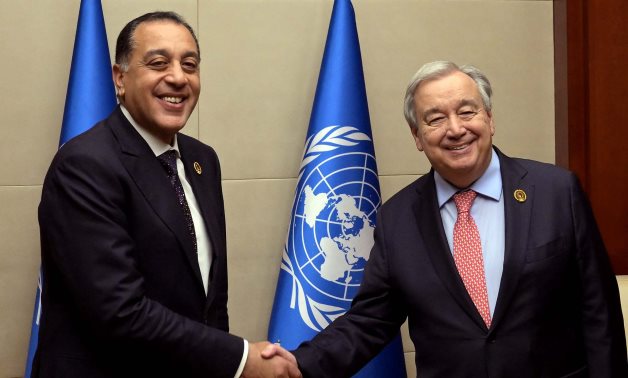 Egyptian Prime Minister Mostafa Madbouly meets with UN Secretary-General Antonio Guterres in Addis Ababa on the sidelines of the 38th African Union (AU) Summit  - Cabinet