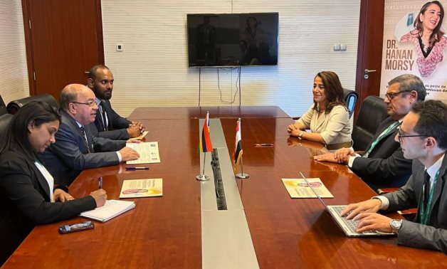 Deputy Minister of Foreign Affairs Abu Bakr Hanafi Mahmoud held a number of bilateral meetings on the sidelines of the second day of the Executive Council of the African Union in Addis Ababa- press photo