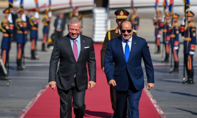 FILE - President Abdel Fattah El-Sisi welcomes King Abdullah II ibn Al Hussein of Jordan in November 2024 – Presidency 