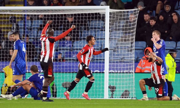 Brentford's Fabio Carvalho celebrates scoring their fourth goal with Bryan Mbeumo Action Images via Reuters/Andrew Boyers 